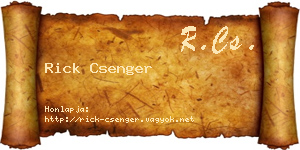 Rick Csenger névjegykártya